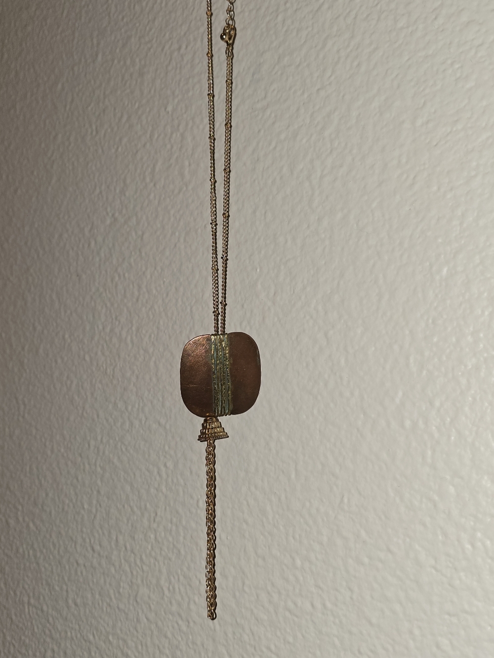Brutalist Mid-Century Modern MCM Hand Signed Repurposed Metal Necklace